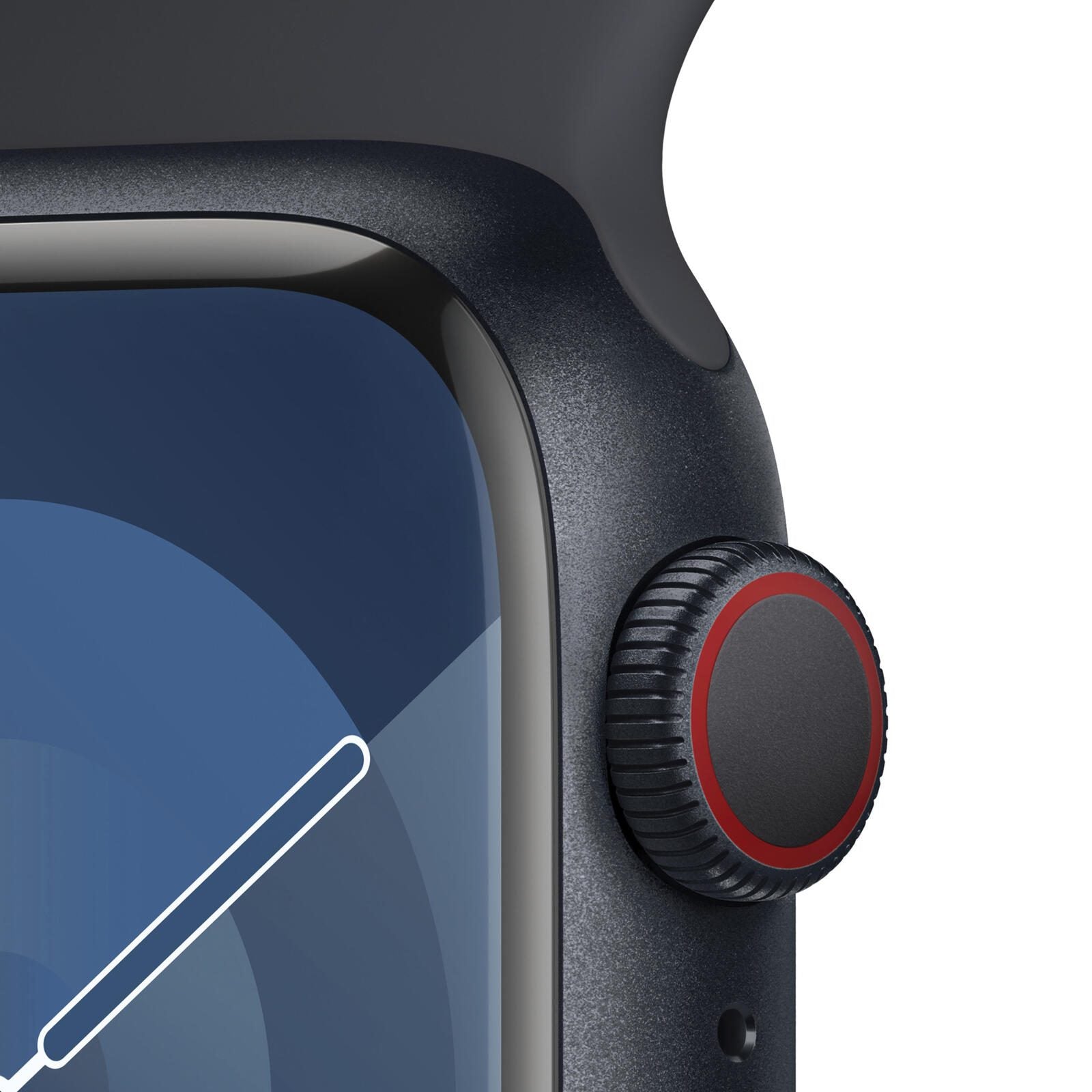 B-WARE Apple Watch Series 9 (GPS) 45mm Aluminiumgehäuse mitternacht, Sportband mitternacht, M/L