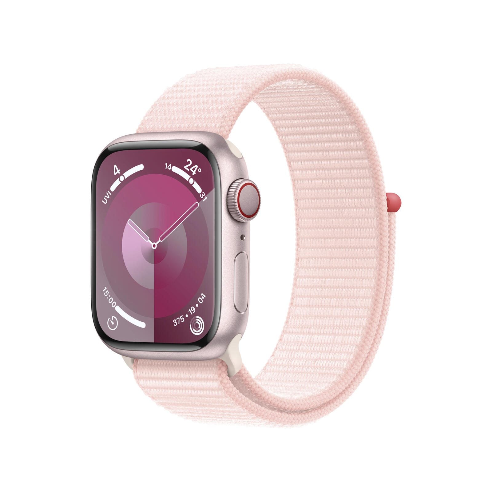 Apple Watch Series 9 (GPS) 45mm Aluminiumgehäuse pink, Sport Loop pink