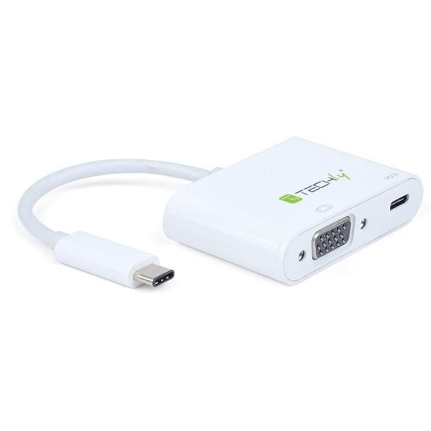 Techly Konverter Kabel Adapter USB-C auf VGA, TypC USB Aufl.