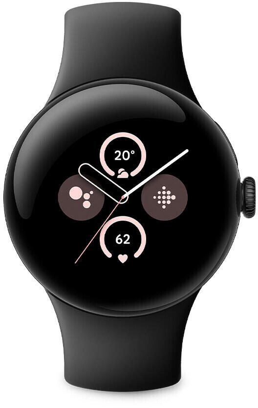 Google Pixel Watch 2 (WiFi) Sportarmband 41mm, schwarz/obsidian