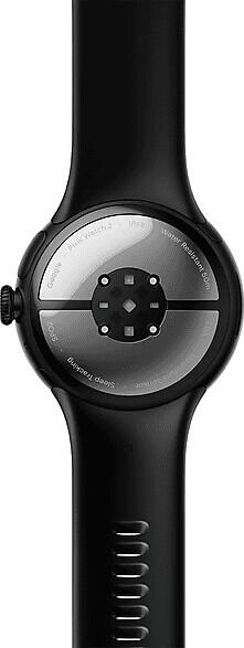 Google Pixel Watch 2 (WiFi) Sportarmband 41mm, schwarz/obsidian