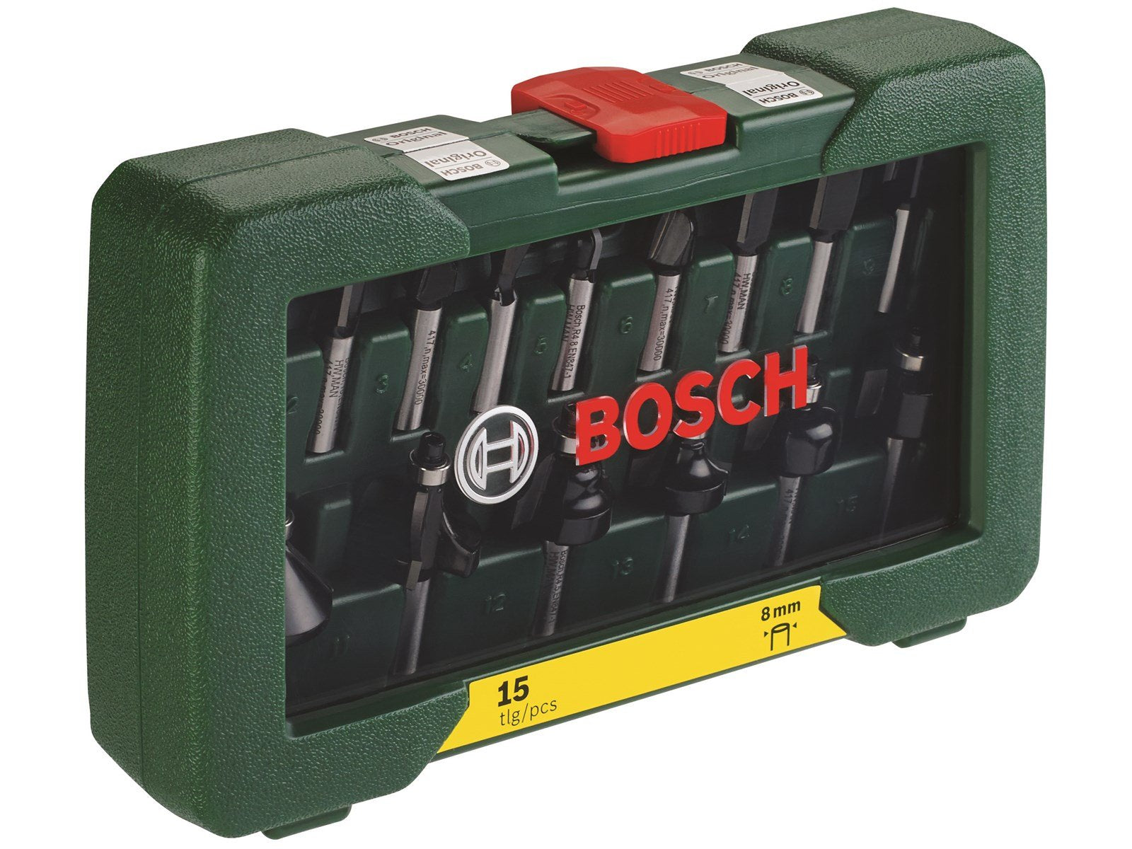 Bosch router bit set 15 pcs 8mm