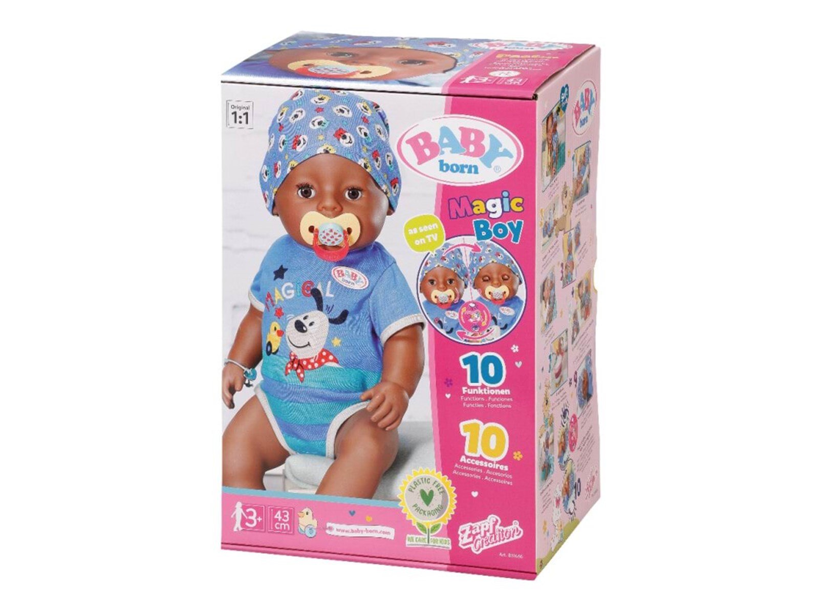 Baby Born Magisches Junge Puppe mit Braunen Augen 43 cm
