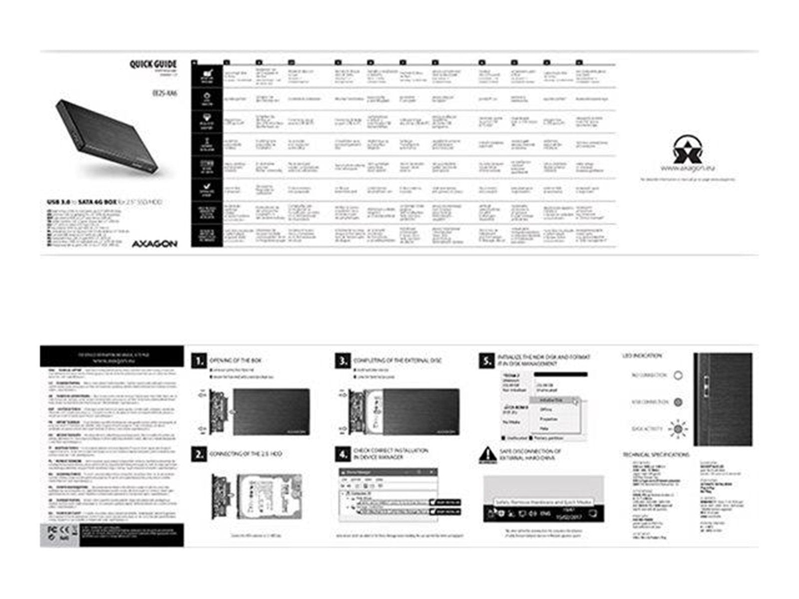 AXAGON EE25-XA6 - storage enclosure - SATA 6Gb/s - USB 3.2 (Gen 1)