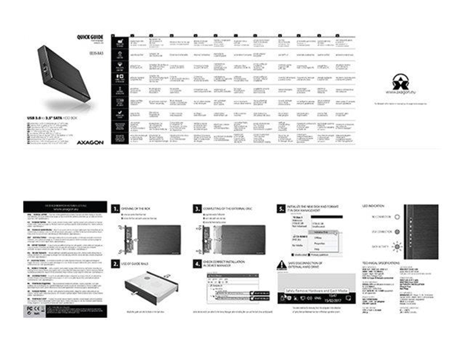 AXAGON EE35-XA3 - storage enclosure - SATA 3Gb/s - USB 3.2 (Gen 1)