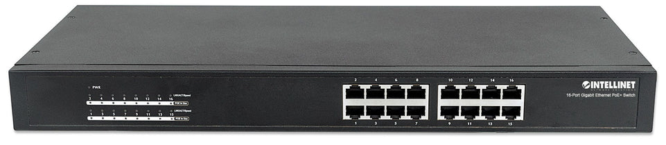 INTELLINET Switch 16x GE Rackmount PoE+