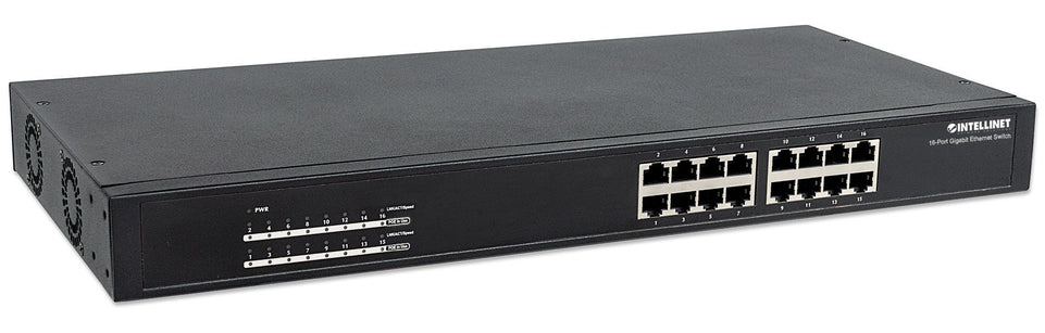 INTELLINET Switch 16x GE Rackmount PoE+