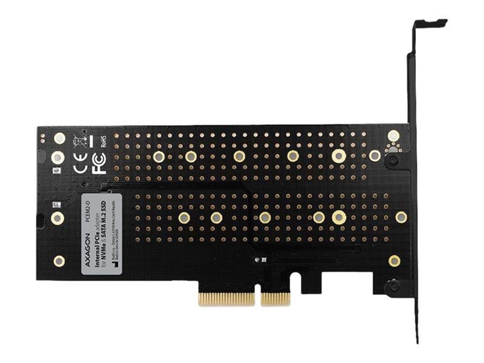 AXAGON PCEM2-D - storage controller - M.2 NVMe Card / SATA 6Gb/s - PCIe 3.0 x4