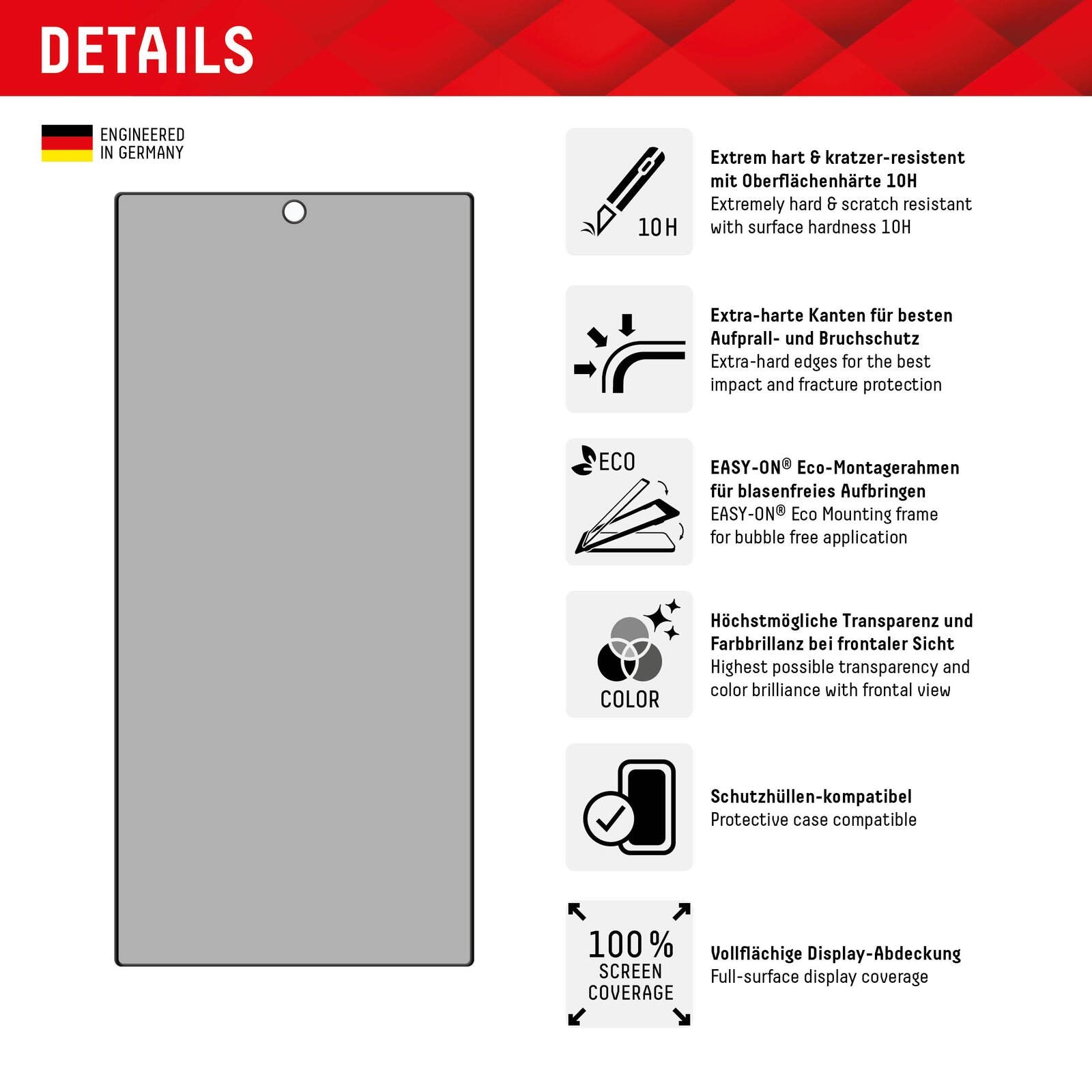 DISPLEX Privacy Glass für das Samsung Galaxy S24 Ultra