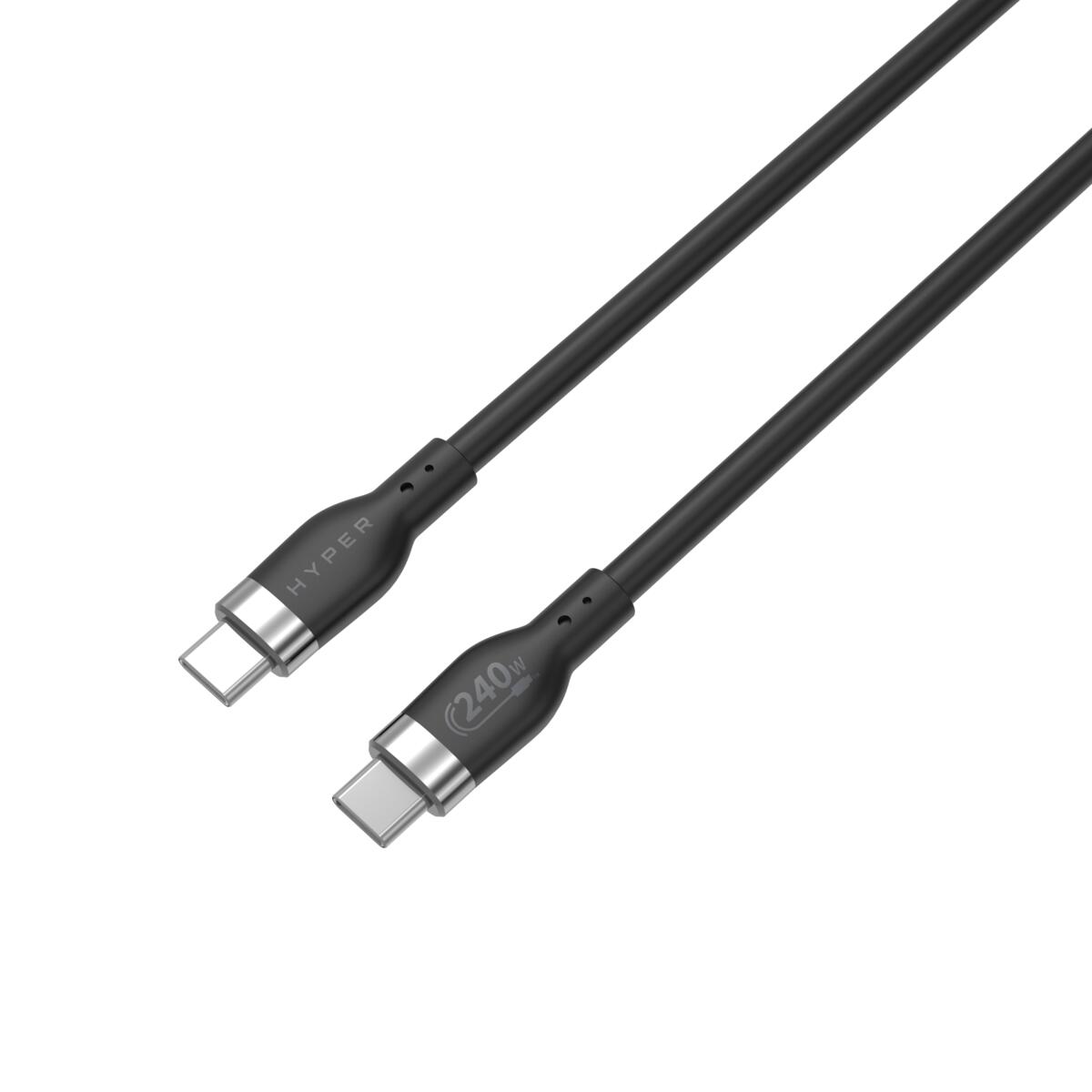 Hyper® Silikon USB-C zu USB-C Ladekabel 1m (240W, Schwarz)