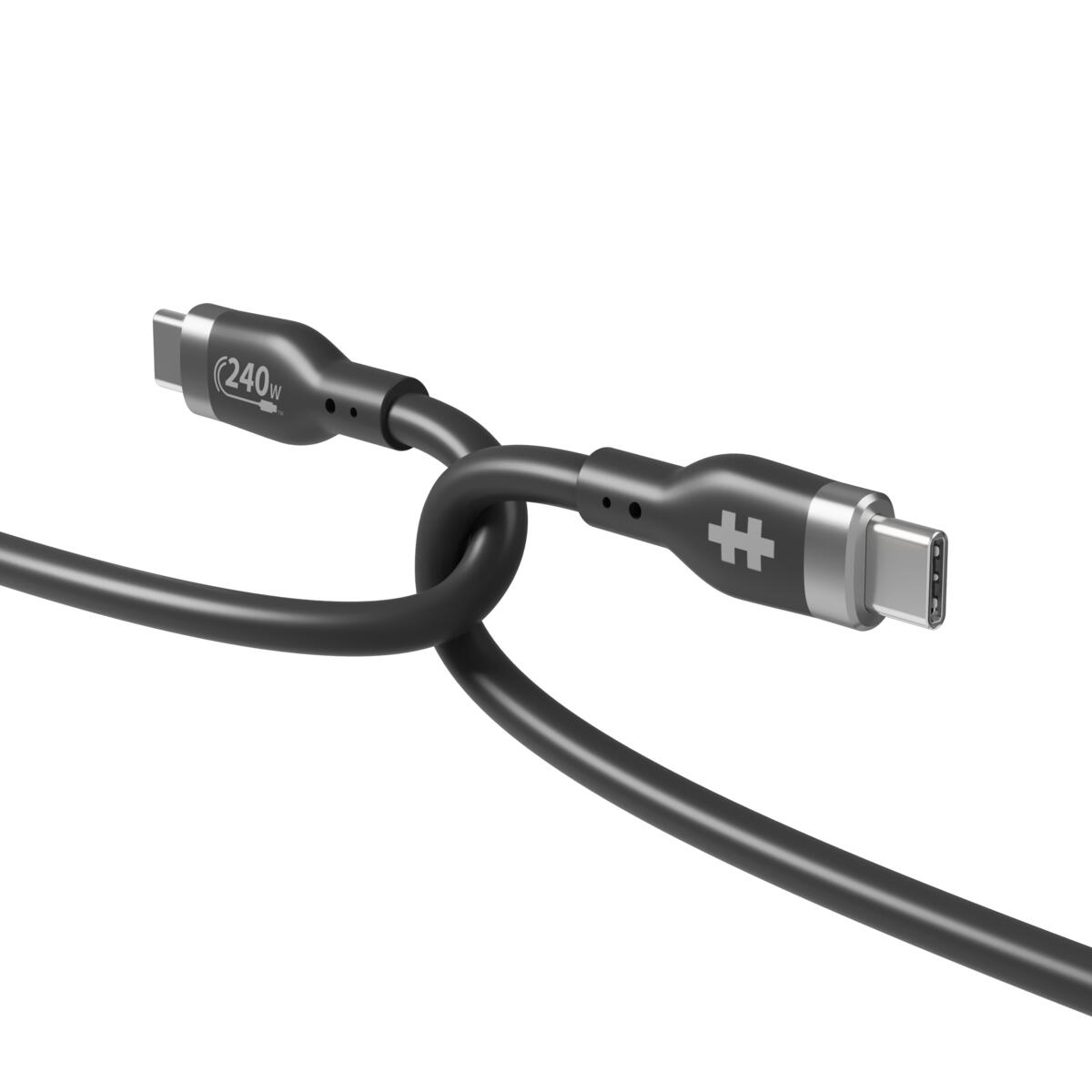 Hyper® Silikon USB-C zu USB-C Ladekabel 1m (240W, Schwarz)