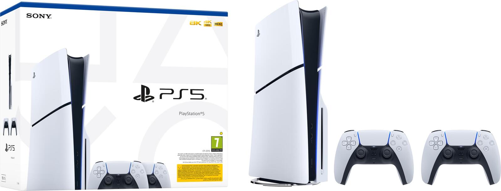 Sony Playstation 5 Slim Bundle Disc-Edition D-Chassis weiß inkl. zweiten DualSense Controller weiß