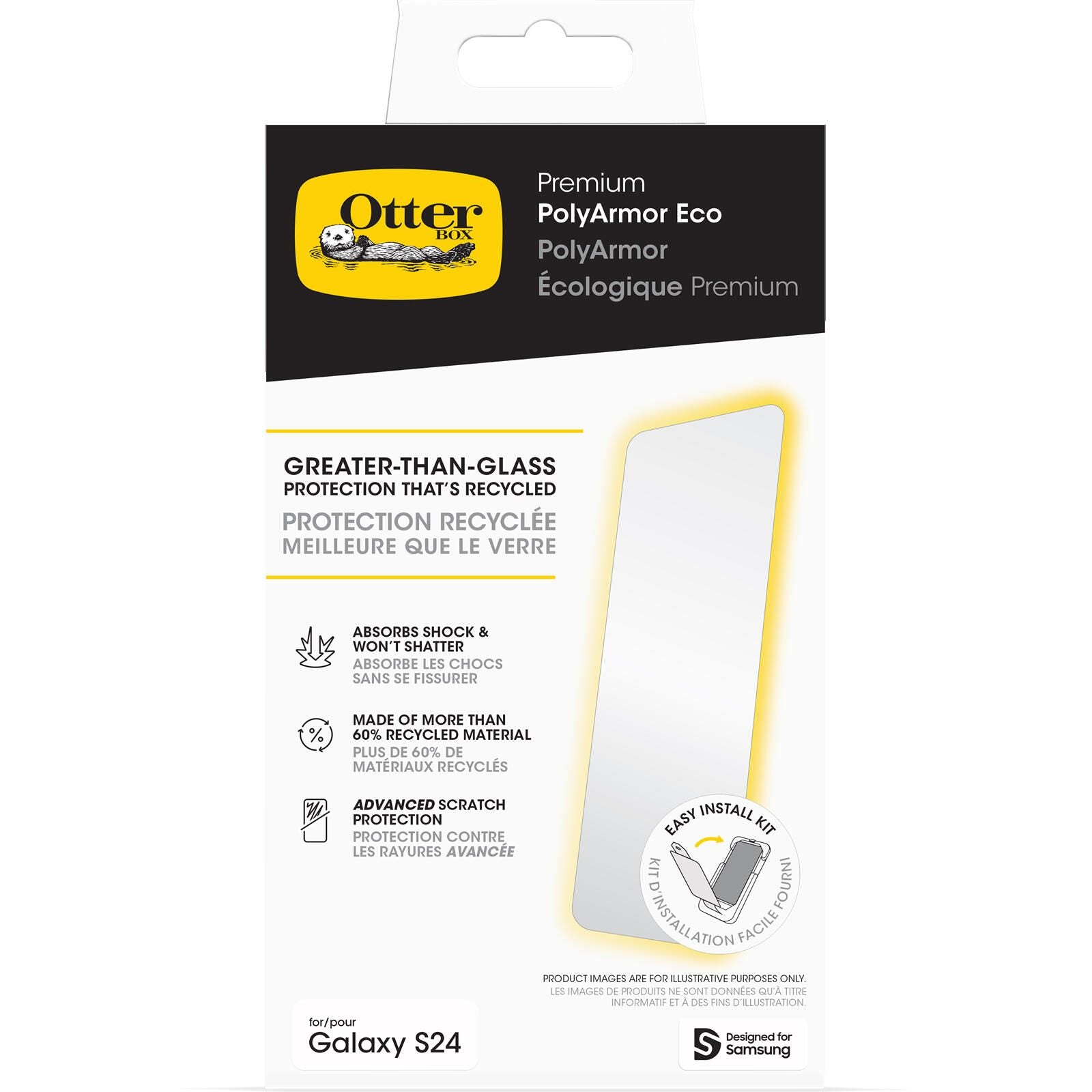 OtterBox Premium PolyArmor Eco Displayschutzglas für das Samsung Galaxy S24