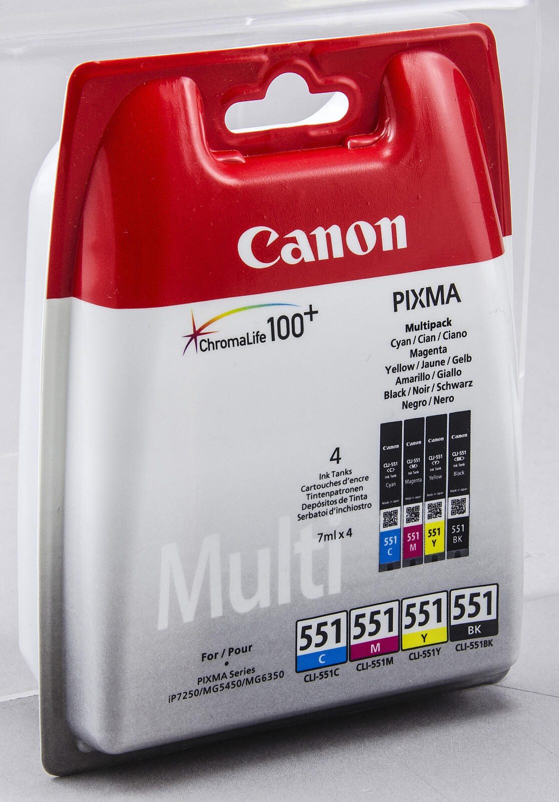 Canon Original CLI-551 Druckerpatronen 4er-Multipack - BK/C/M/Y