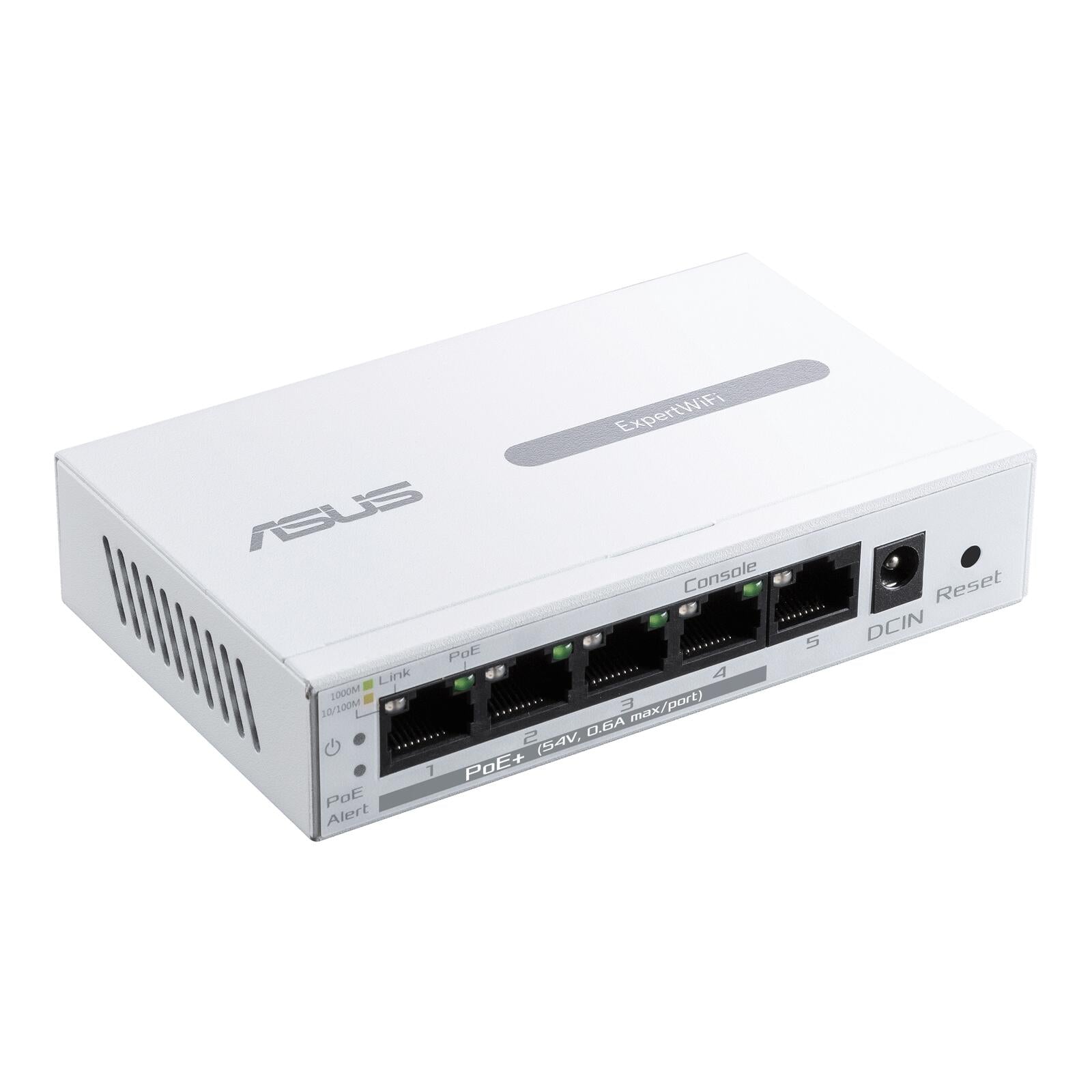 ASUS EBP15 ExpertWiFi 5-Port GbE Smart Managed PoE+ Switch (4 PoE+ Ports, 60W, unterstützt PoE Prioritätseinstellung, pe