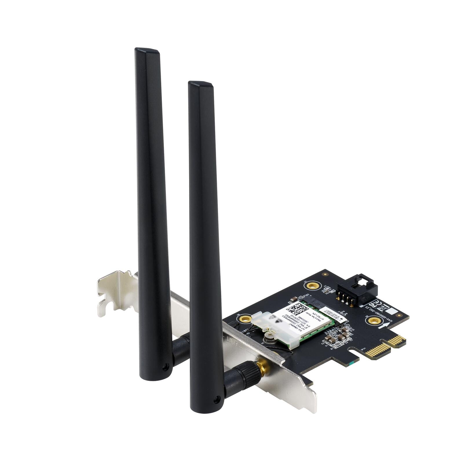 ASUS PCE-AXE5400 WiFi 6E PCI-E Adapter (zwei externe Antennen, 6Hz Band, 160MHz, Bluetooth 5.2, WPA3, OFDMA, MU-MIMO)