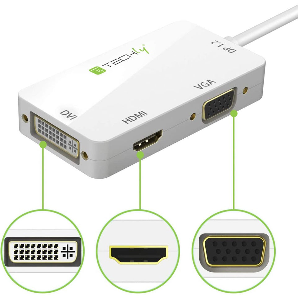 Techly Adapter 3 in 1mini DisplayPort to HDMI/DVI/VGA