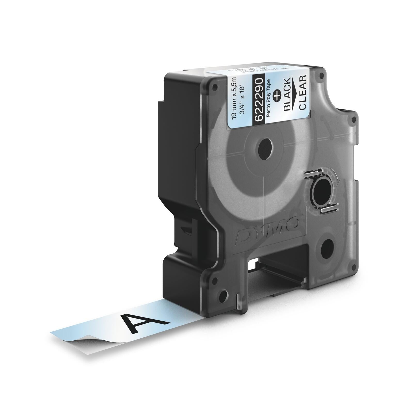 DYMO® Original IND-Schriftband für Rhino, Permanent Polyester - schwarz auf transparent