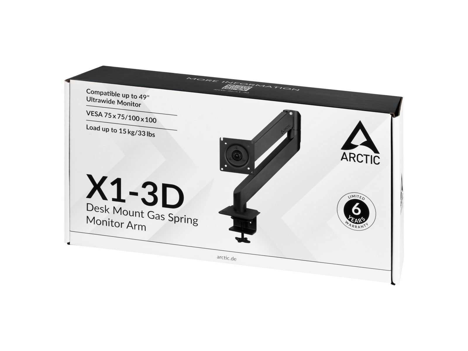 Arctic X1-3D - Desk Mount Gas Spring Monitor Arm