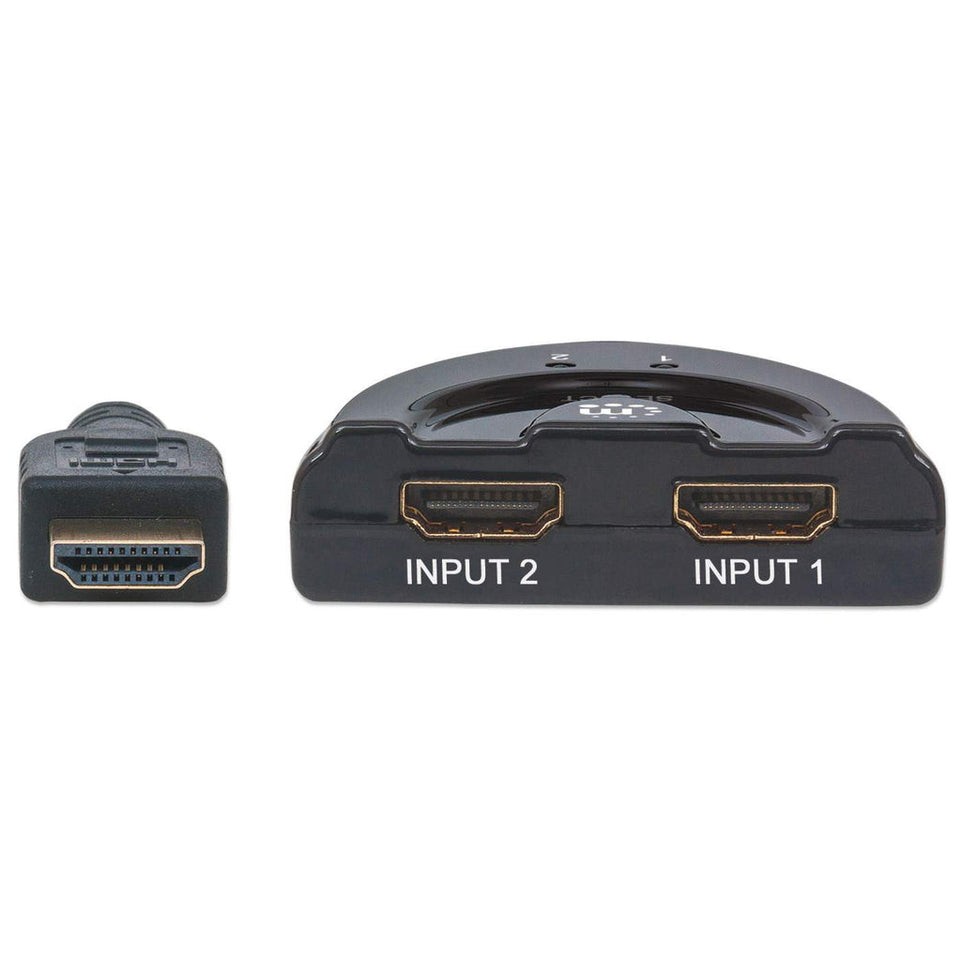 MANHATTAN HDMI Adapter 2-Port integriertes Kabel