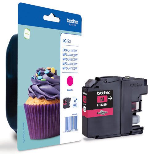 Brother Original LC-123M Druckerpatrone magenta 600 Seiten (LC123M)