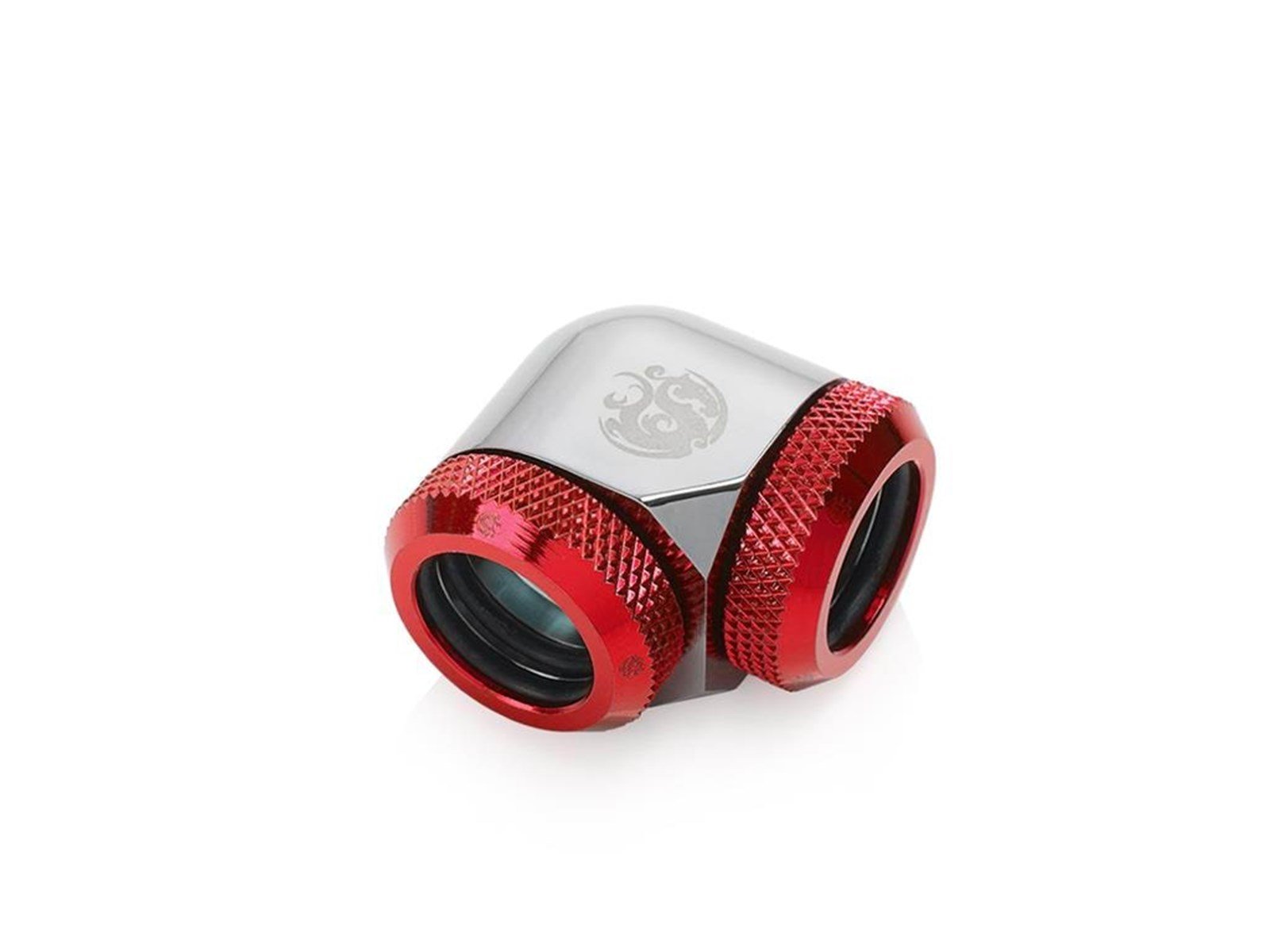 Bitspower Black Sparkle / Deep Blood Red Enhance 90-Degree Dual Multi-Link Adapter For OD 14MM