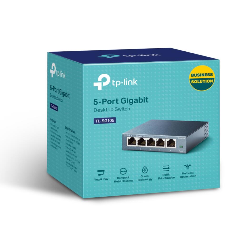 TP-LINK TL-SG105 5-Port 10/100/1000Mbit/s Desktop Switch