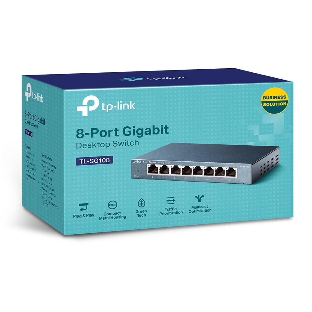 TP-LINK TL-SG108 8-Port 10/100/1000Mbit/s Desktop Switch