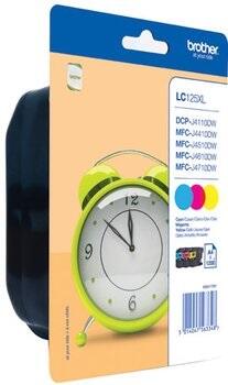 Brother Original LC-125XL Druckerpatronen 3er Multipack C/M/Y 1.200 Seiten (LC125XLRBWBPDR)