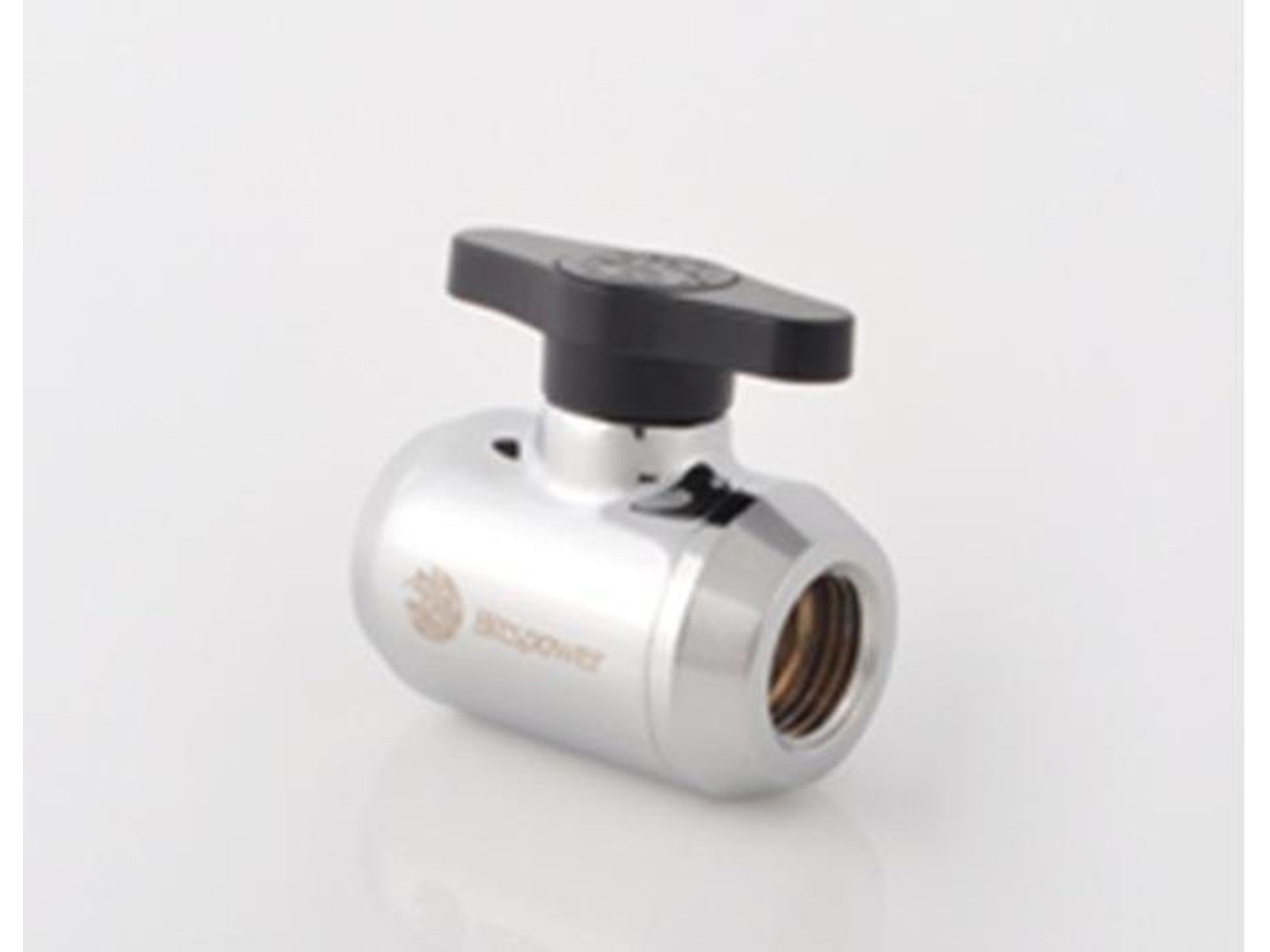 Bitspower Silver Shining Mini Valve With Black Handle