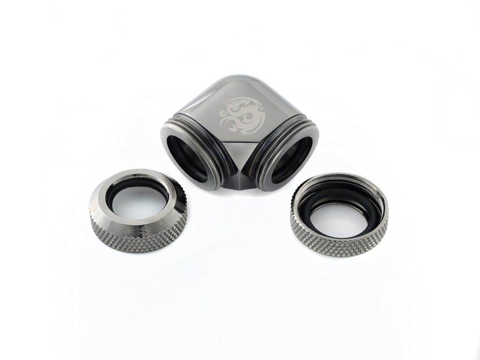 Bitspower Black Sparkle Enhance 90-Degree Dual Multi-Link Adapter For OD 12MM