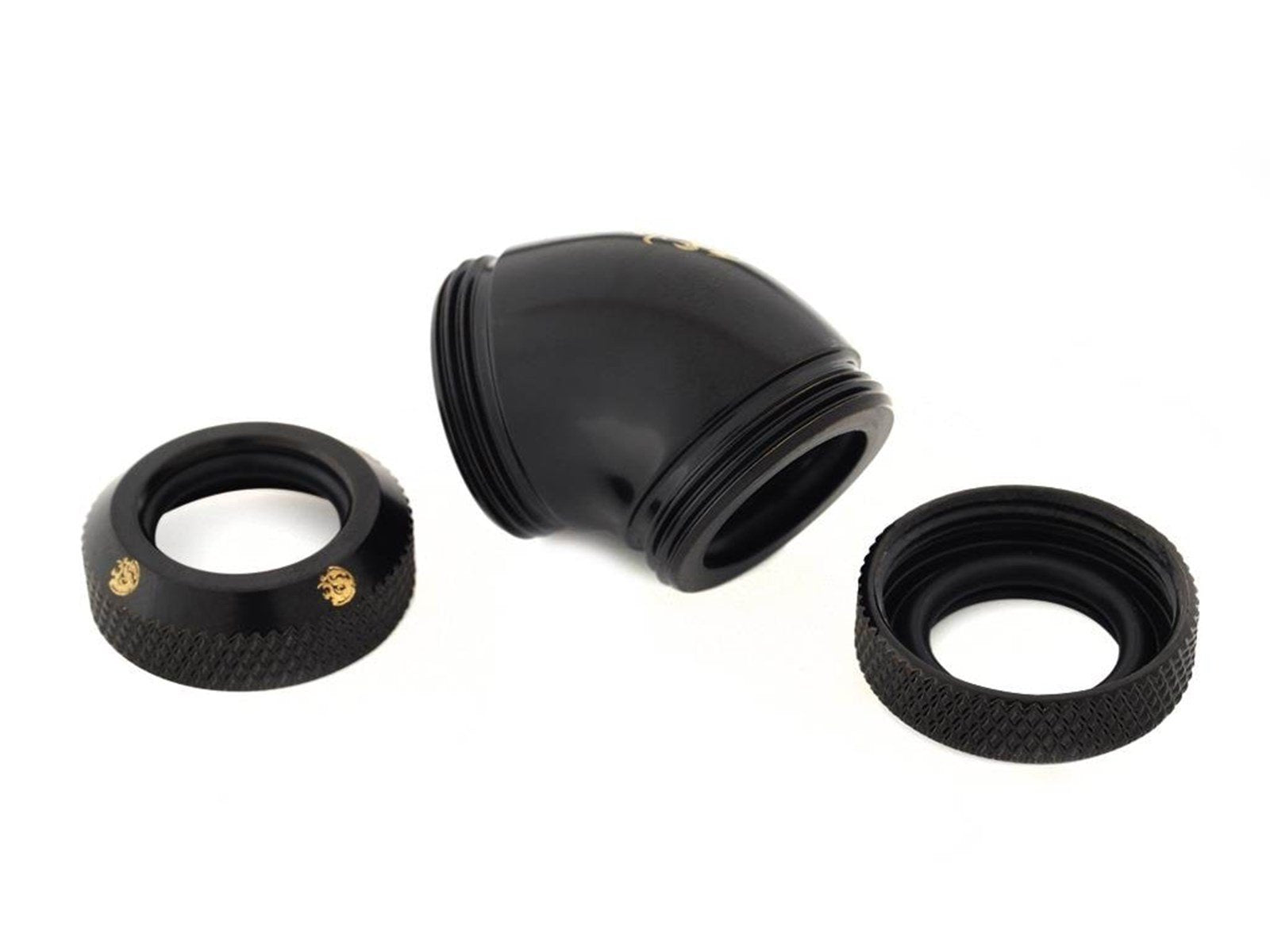 Bitspower Matt Black Enhance 45-Degree Dual Multi-Link Adapter For OD 12MM