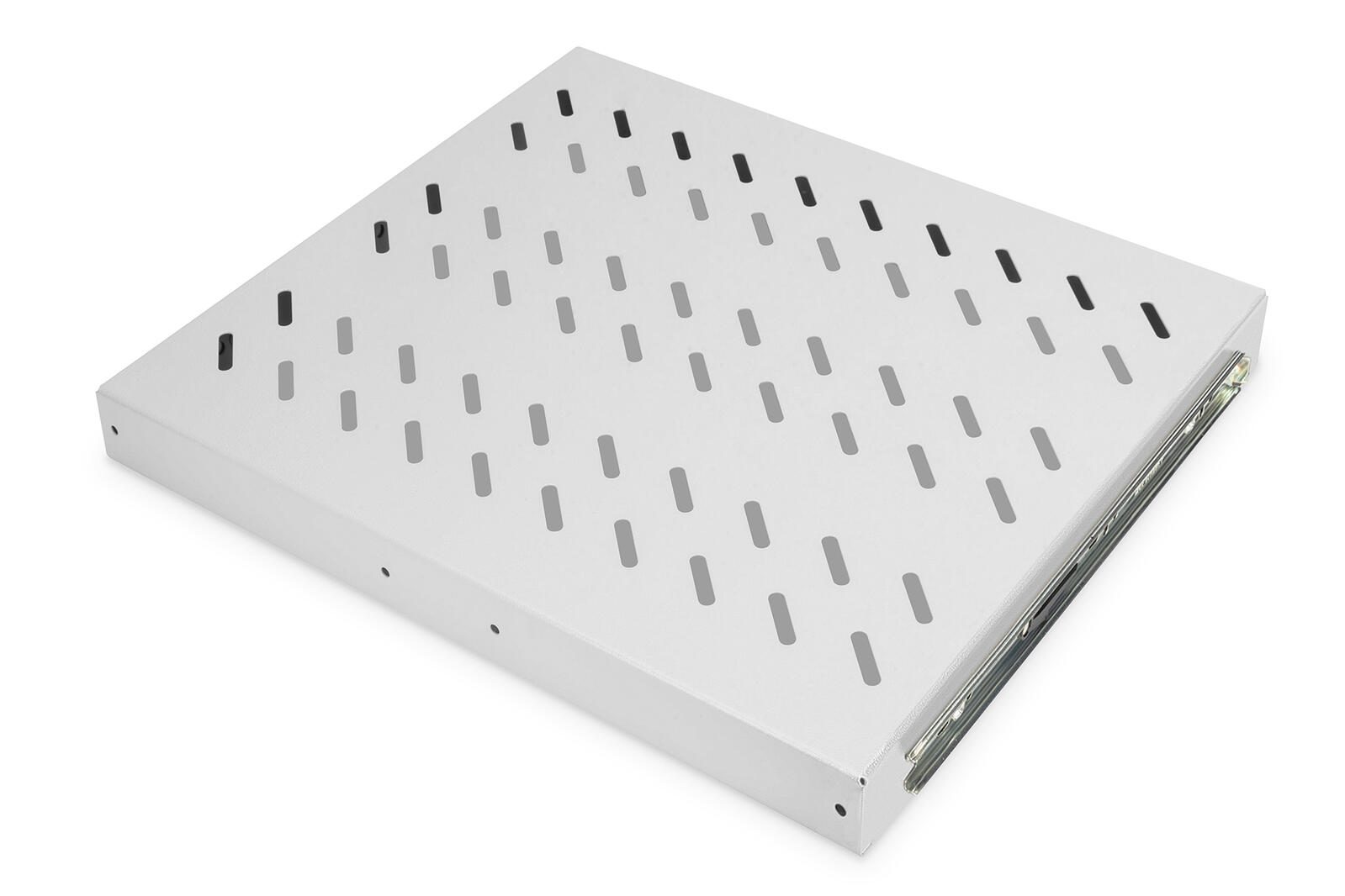 Digitus Fachboden 19'-Schränke ausziehbar ab 600mm Tiefe bis 25kg 1HE RAL7035 grau
