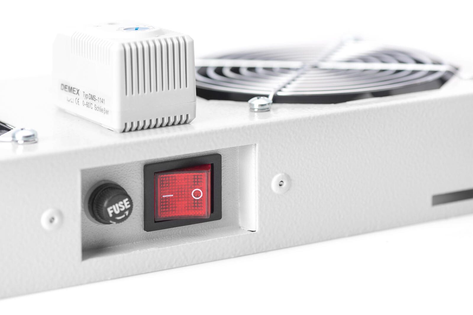 Digitus Dachlüftermodule für 19'-Wandgehäuse 2 Lüfter RAL7035 grau