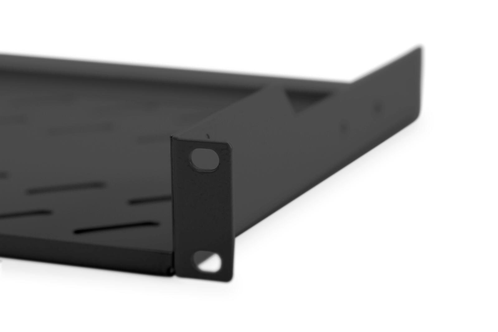 Digitus Fachboden 19'-Schränke festeinbau ab 400mm Tiefe bis 15kg 1HE RAL9005 schwarz (DN-19 TRAY-1-SW)