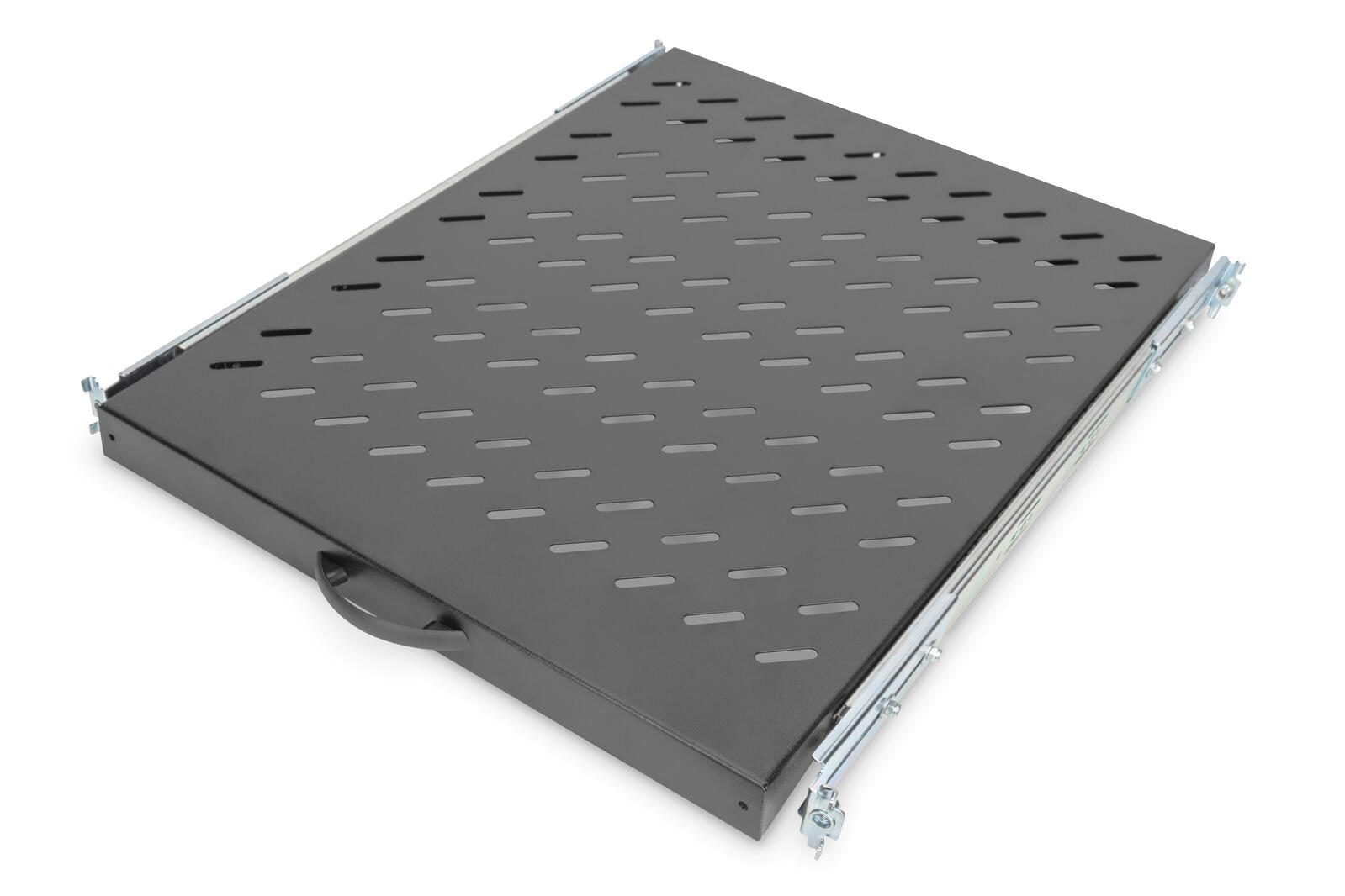 Digitus Fachboden 19'-Schränke ausziehbar ab 800mm Tiefe bis 25kg 1HE RAL9005 schwarz