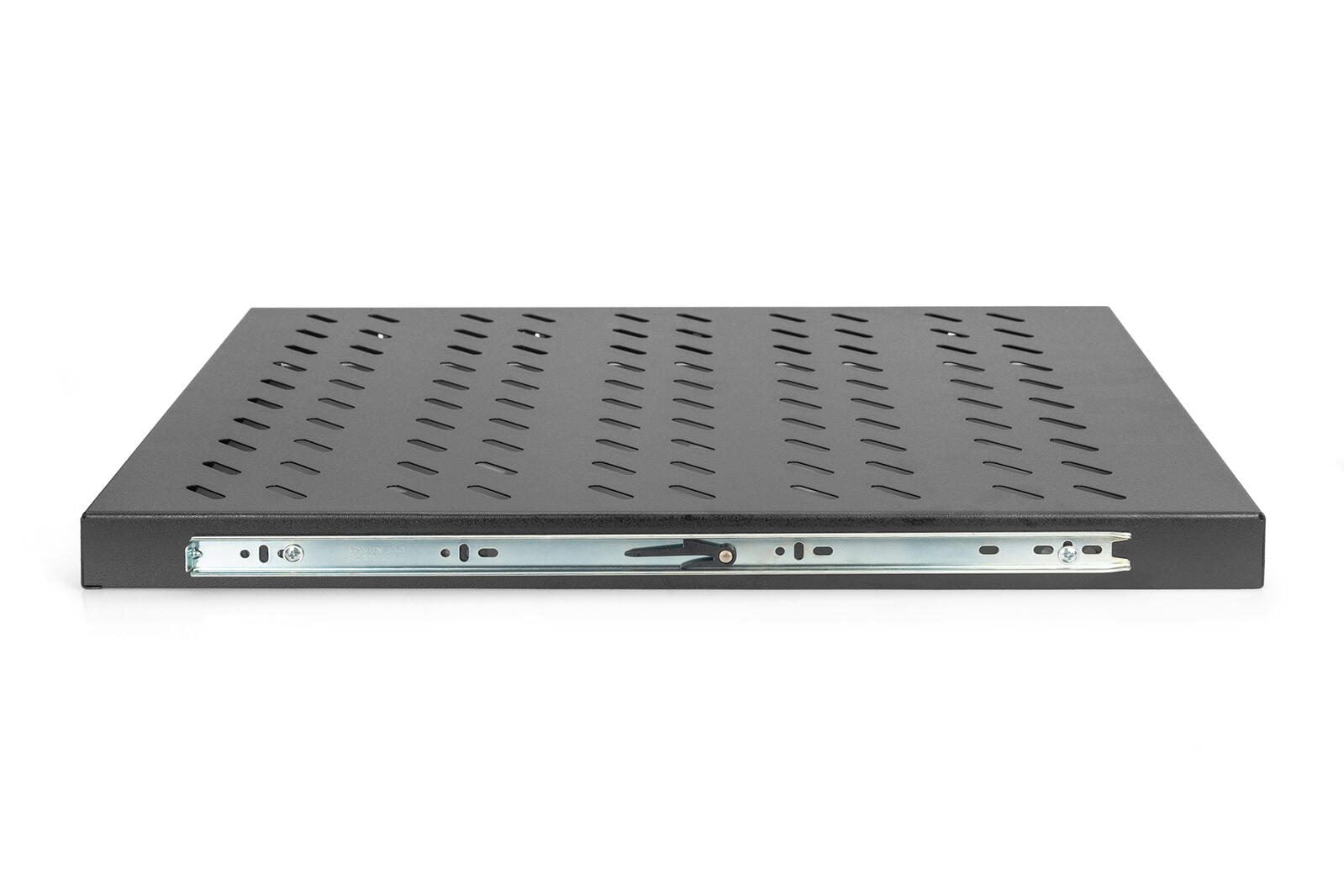 Digitus Fachboden 19'-Schränke ausziehbar ab 800mm Tiefe bis 25kg 1HE RAL9005 schwarz