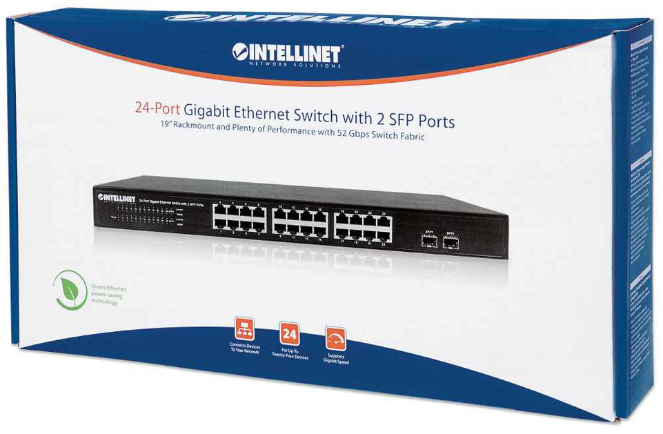 INTELLINET Switch 24x GE Rackmount 2x SFP