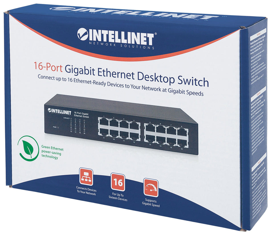 INTELLINET Switch 16x GE Desktop/Rackmount