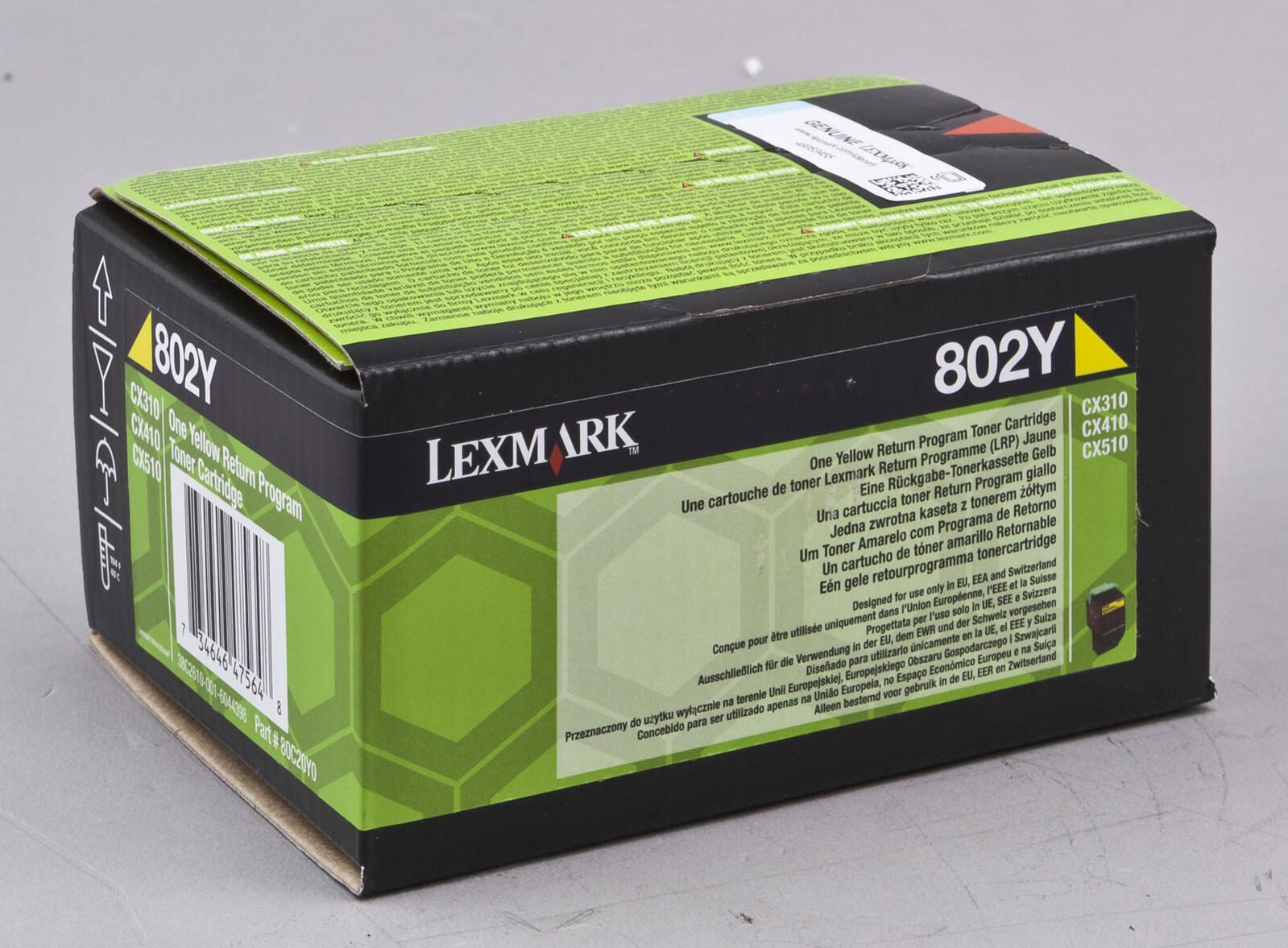 Lexmark Original 802Y Toner gelb 1.000 Seiten (80C20Y0) für CX310n/dn, CX410e/de/dte, CX510de/the/dhe
