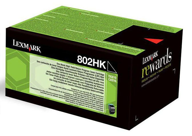 Lexmark Original 802HK Toner schwarz 4.000 Seiten (80C2HK0) für CX410e/de/dte, CX510de/dhe/dthe