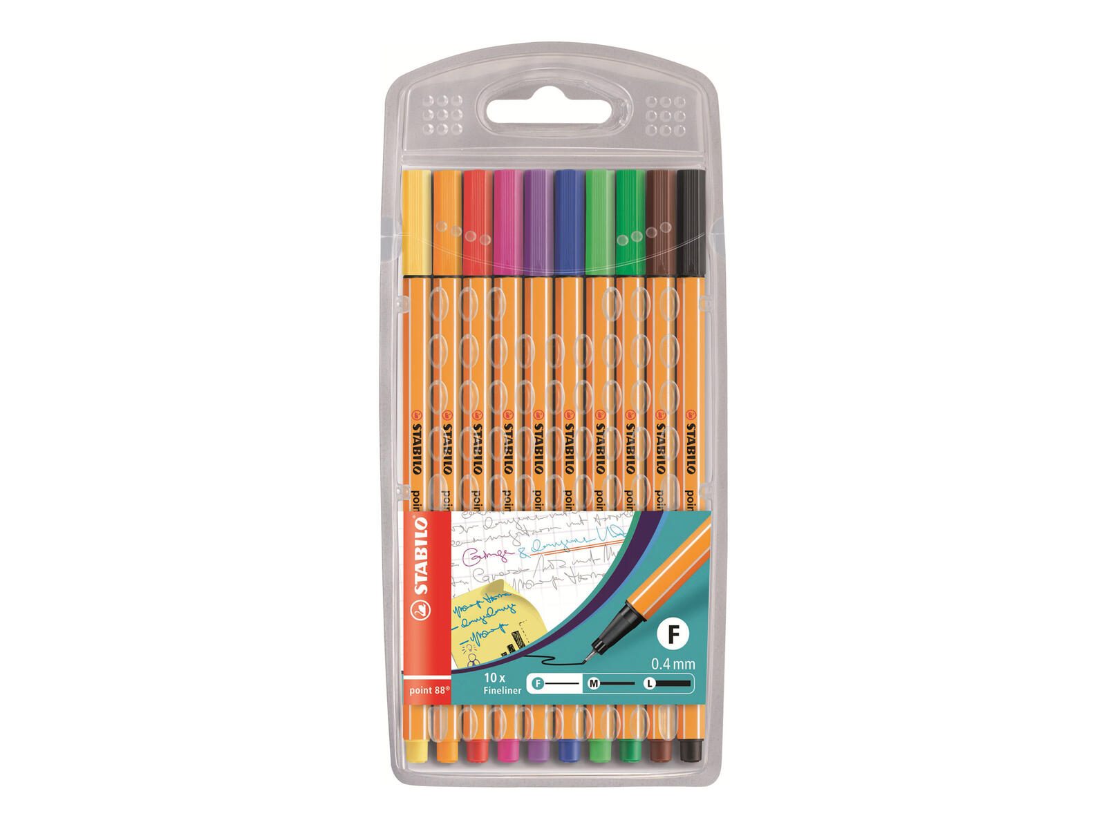 STABILO point 88 Fineliner Standardfarben 0,4mm farbsortiert - 10 Stück