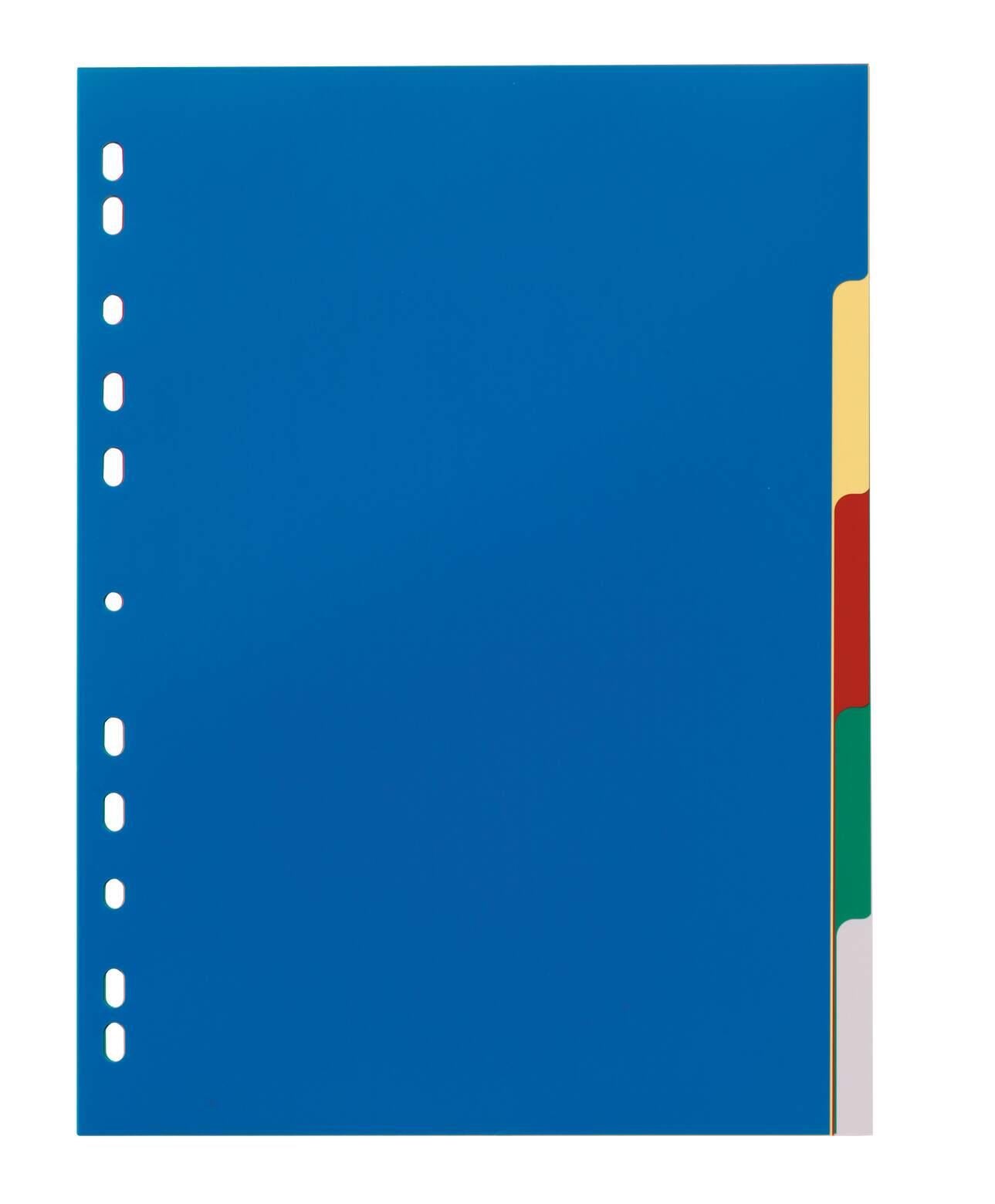 DURABLE Register A4 5-tlg. mit farbigen Taben und Deckblatt PP