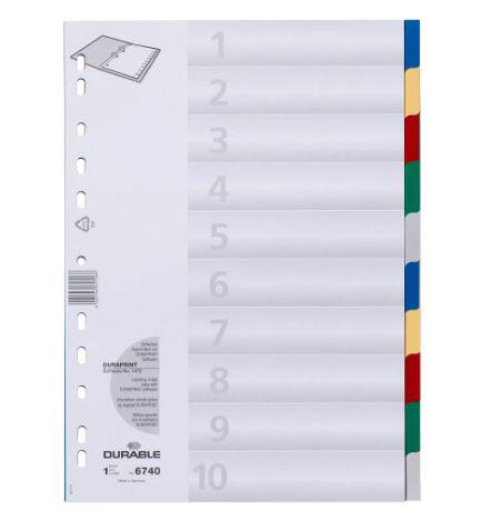 DURABLE Ordnerregister Vollformat blanko 10-teilig