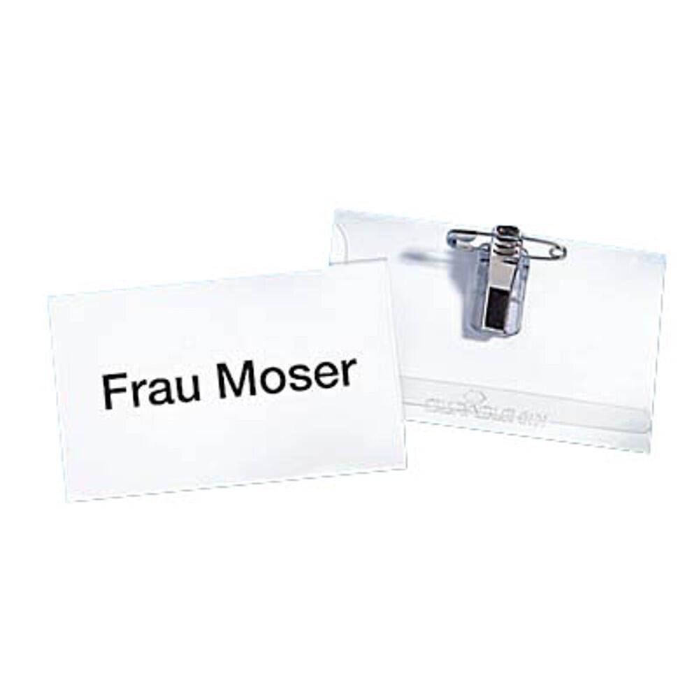 DURABLE Namensschilder mit Kombiklemme 9,0 x 5,4 cm - 50 Stück