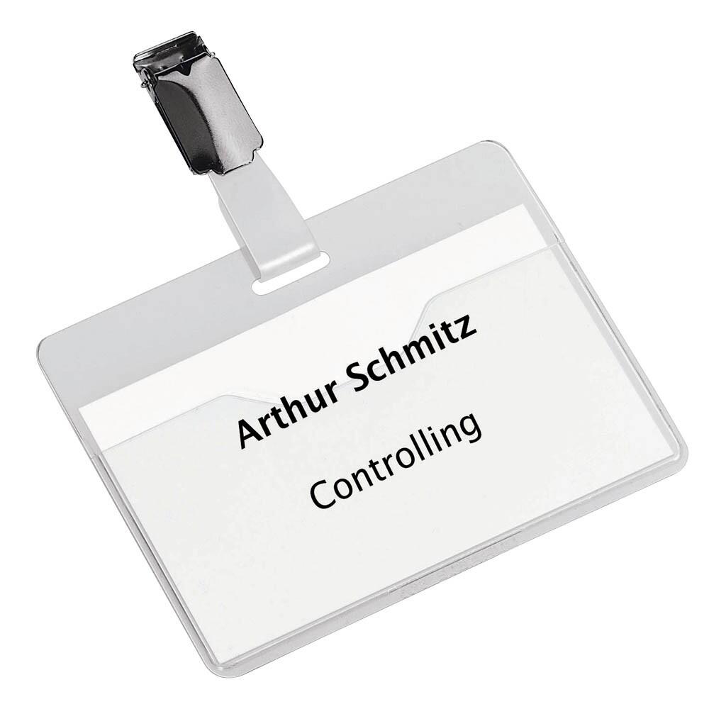 DURABLE Namensschilder mit Clip 9,0 x 6,0 cm - 25 Stück