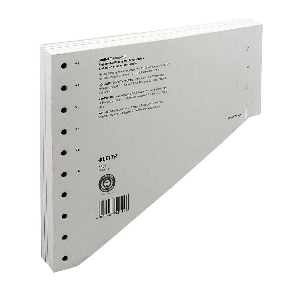 LEITZ Trennblätter 1651 blanko grau - 100 Stück