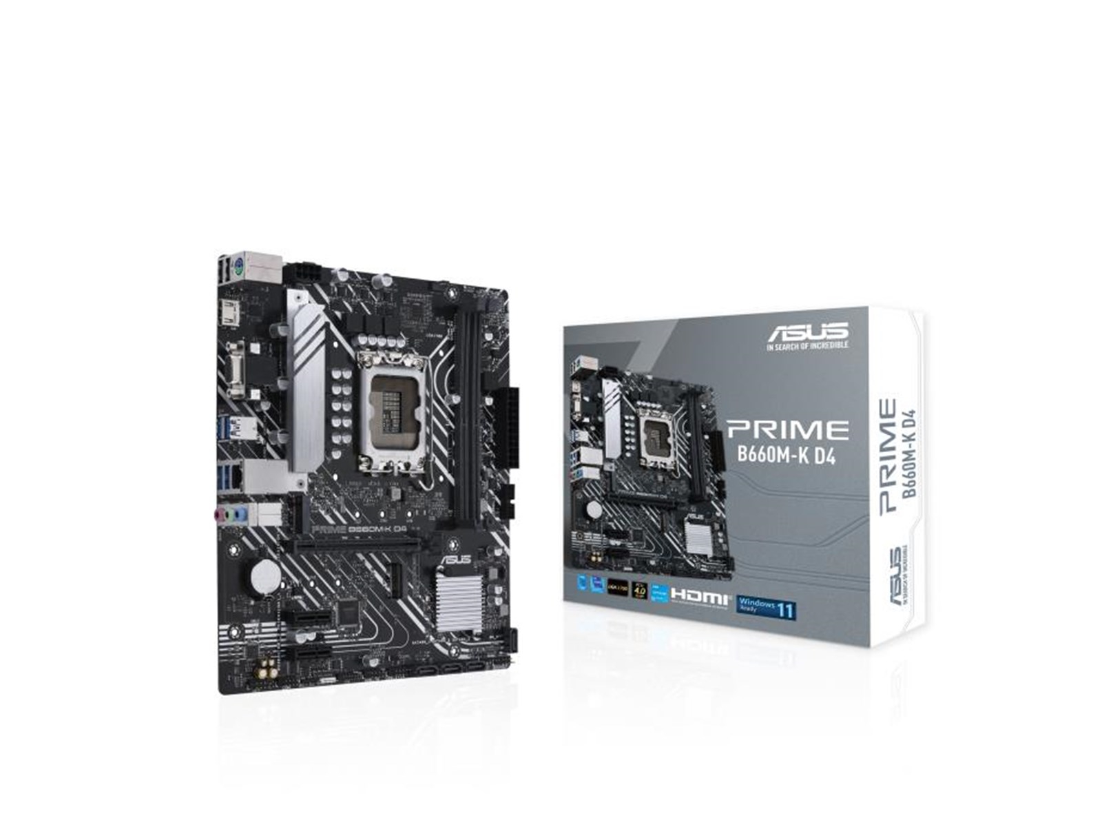 ASUS PRIME B660M-K D4 Mainboard - Intel B660 - Intel LGA1700 socket - DDR4 RAM - Micro-ATX