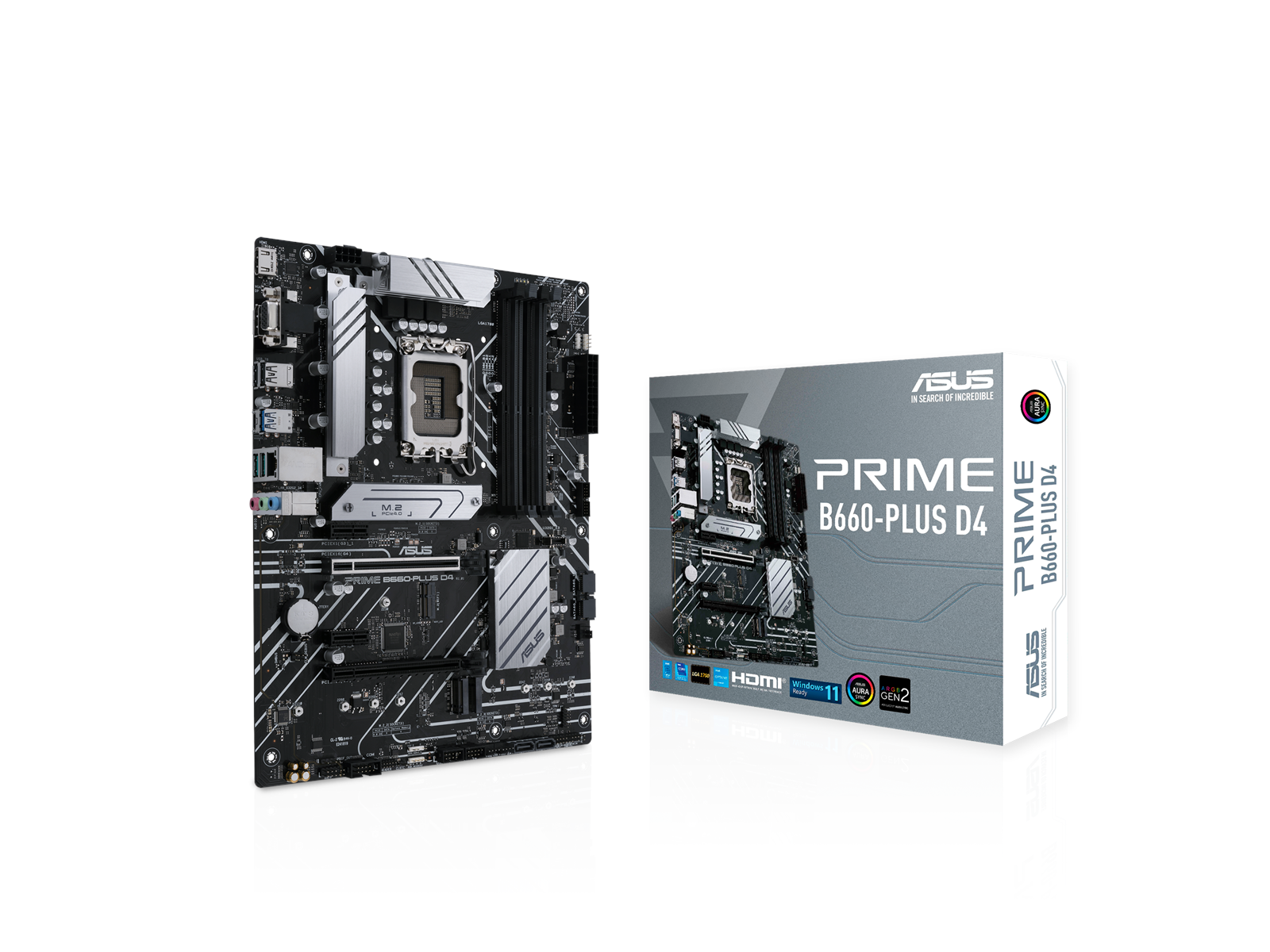 ASUS PRIME B660-PLUS D4 Mainboard - Intel B660 - Intel LGA1700 socket - DDR4 RAM - ATX
