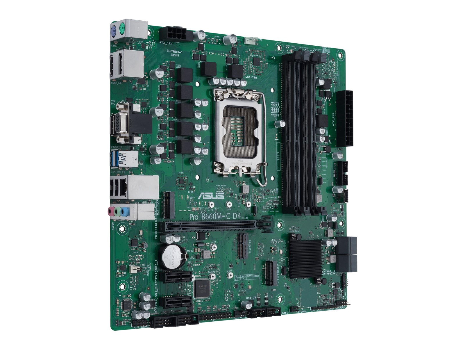 ASUS PRO B660M-C D4-CSM Mainboard - Intel B660 - Intel LGA1700 socket - DDR4 RAM - Micro-ATX